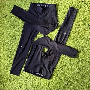 2 PAIRS Under Armour HeatGear Compression Leggings - Size M